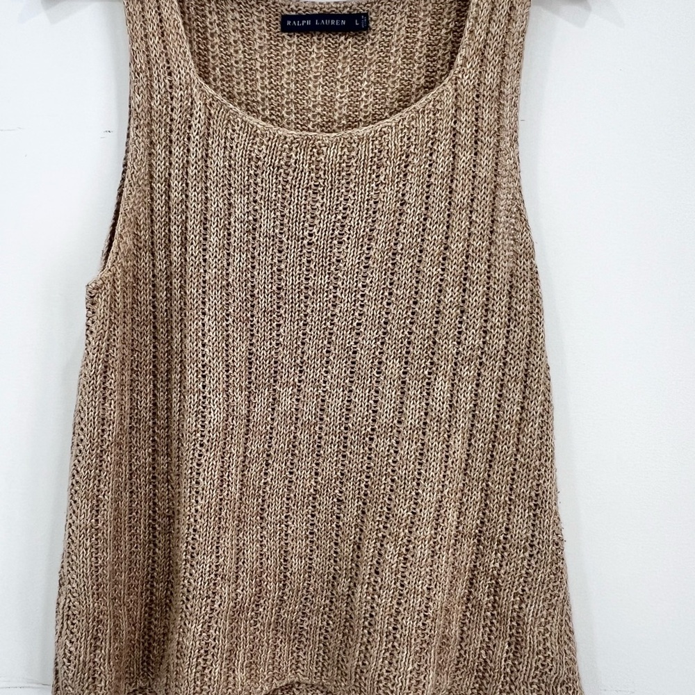 Ralph Lauren Beige Knit Tank Top